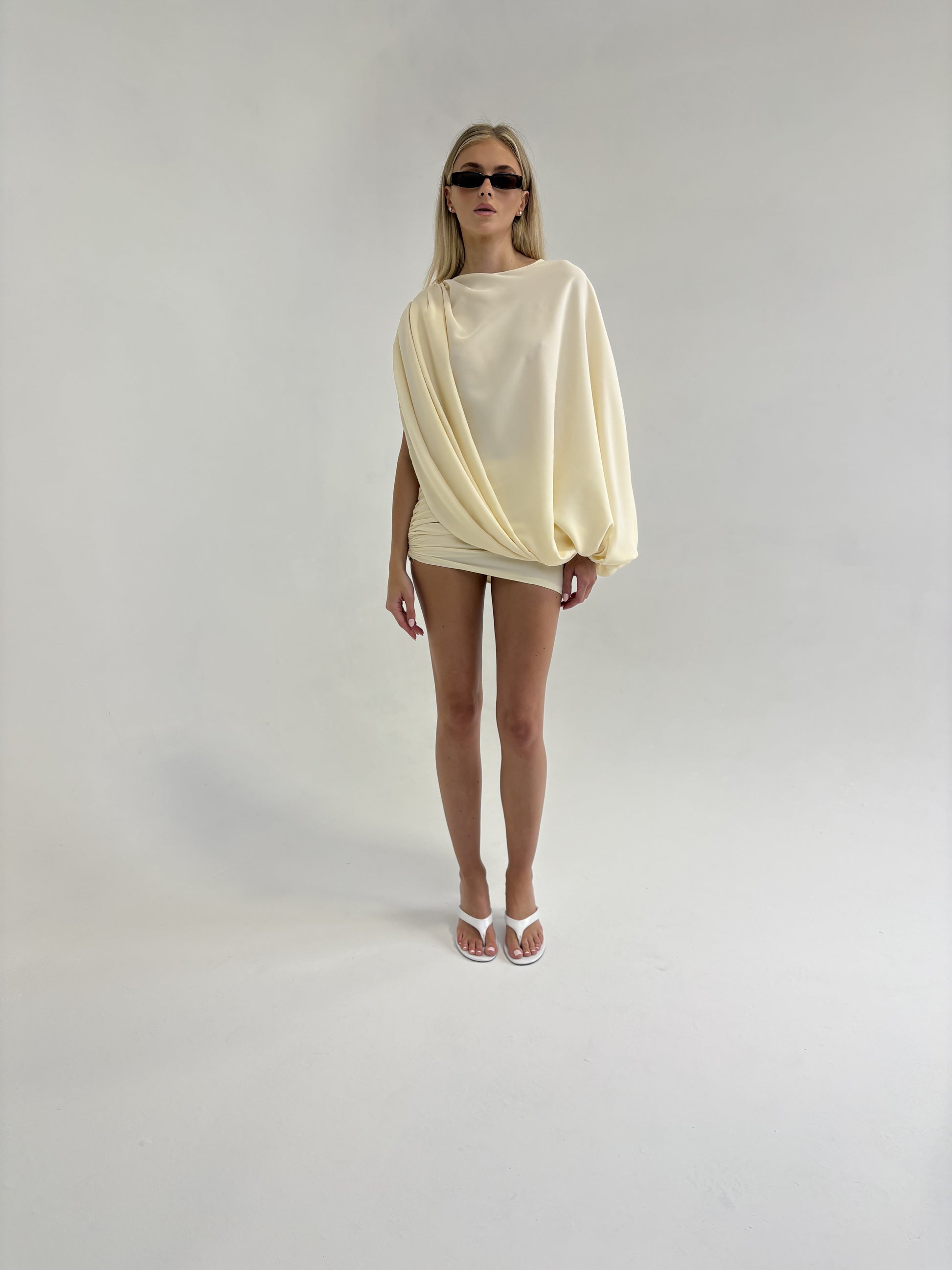 Drape asymmetric dress